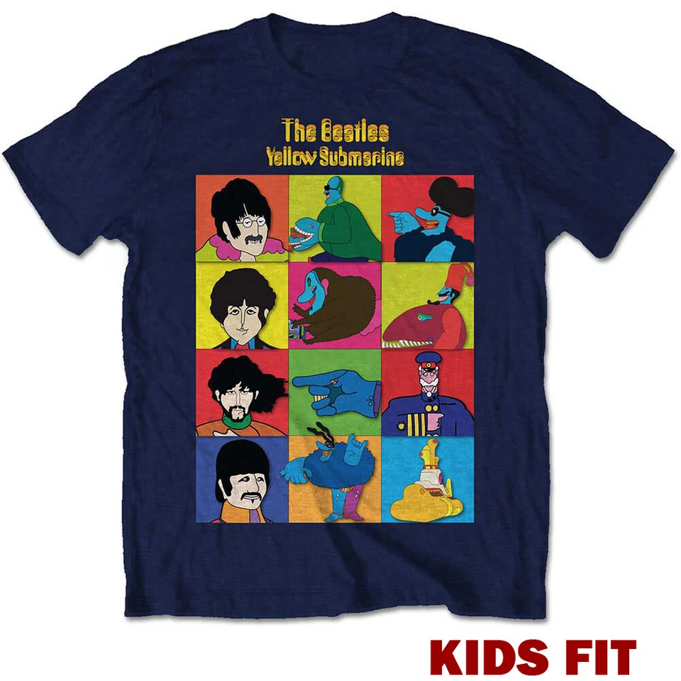 Official The Beatles T Shirt Yellow Submarine Characters Boys Girls Tee New
