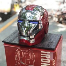US SHIP AUTOKING Iron Man MK5 1:1 Helmet Halloween Wearable Voice-control Mask