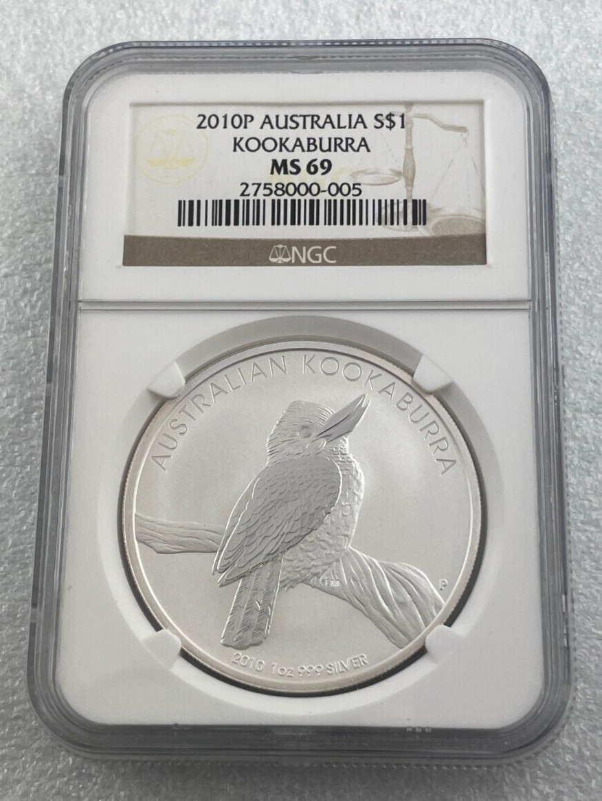 2010P Australia Kookaburra 1oz Silver $1 Professionally Graded NGC