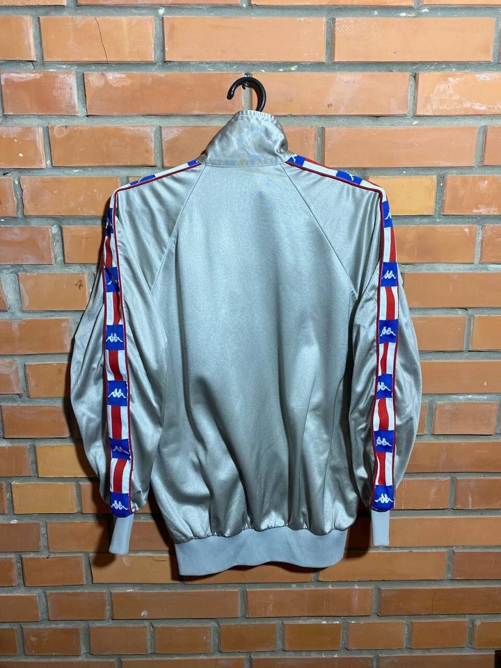 USA Track And Field Team Kappa Vintage Jacket 90s With Stripped Greay Men Size S - Image 2 of 4