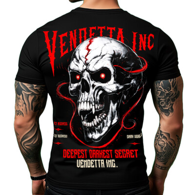 Vendetta Inc. Herren Shirt Rundhals kurzarm Skull Secret schwarz VD-1442 Print