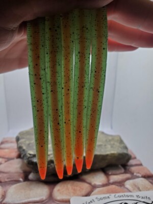 25-Count Bulk Senko-Style Stick Worm Soft Plastic Baits - Core Shot Design, #5 Size