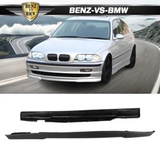 Fits 99-04 BMW E46 3-Series Sedan H Style 2PCS Side Skirts Extension Panels - PU