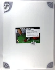 San Jamar CBG182412WH Saf-T-Grip 18 x 24 White Cutting Board"