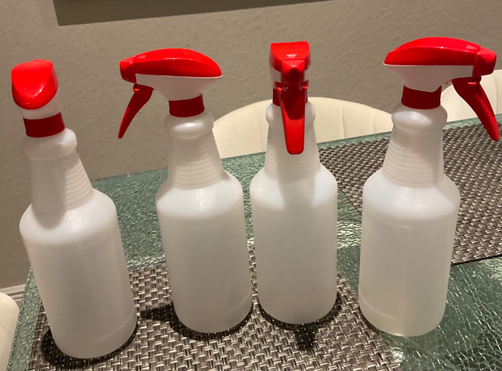 4 Pack 32 Oz Heavy Duty HDPE Spray Bottles w/ Trigger Sprayer Nozzle