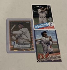 Jackie Robinson Chrome Gold Wave Refractor /50- Decades Best- Topps (3) Card Lot