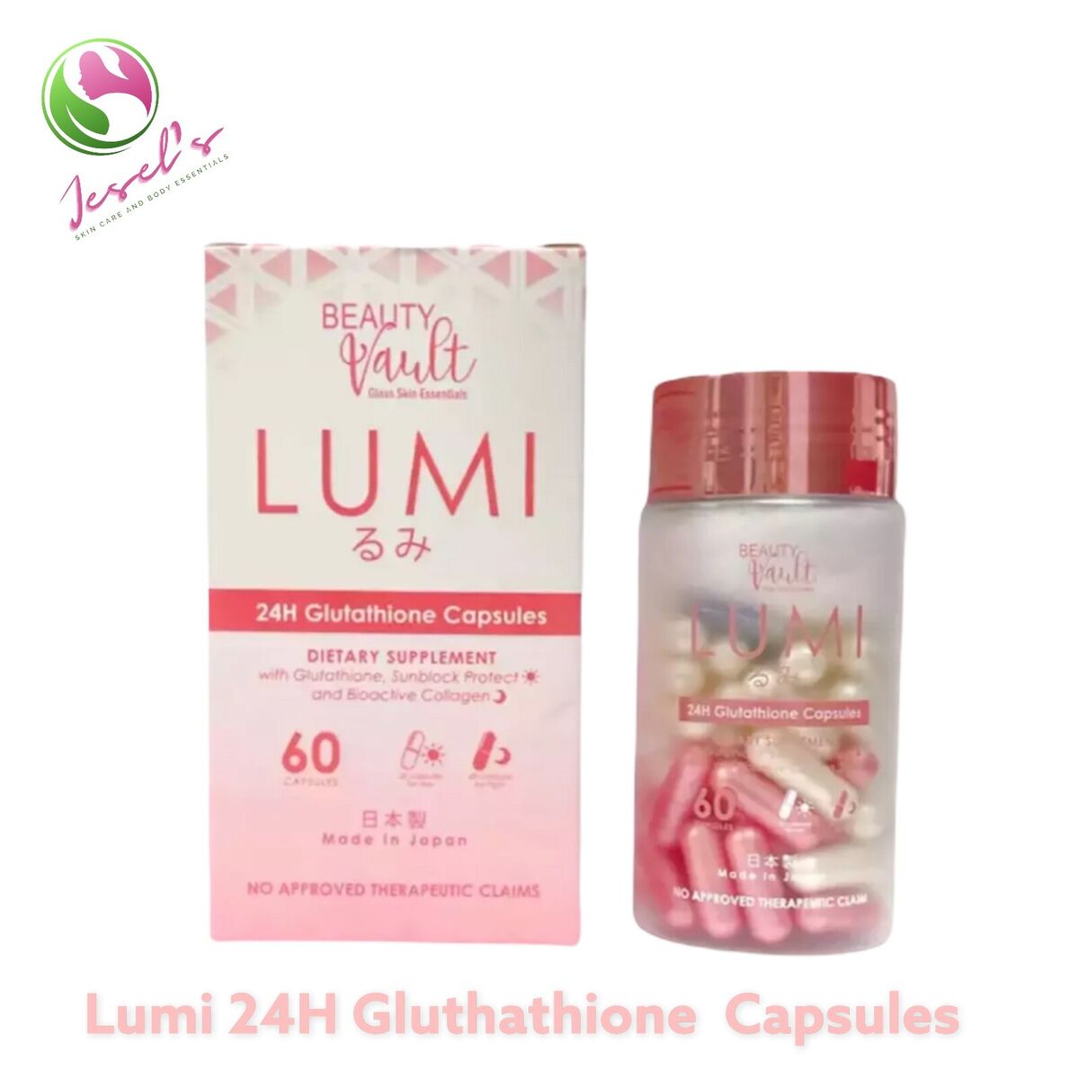 Beauty Vault LUMI 24H Glutathione Capsules, 60 Capsules