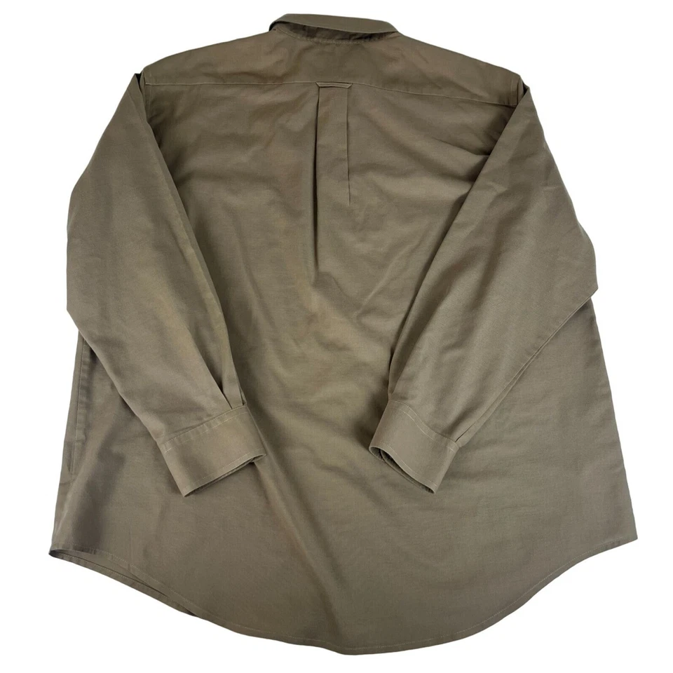 Camisa de vestir Towncraft sin arrugas con botones para hombre XL marrón liberación de manchas formal Foto 4 de 4