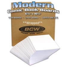 1000 BCW Modern Current Size Comic Book Boards 24 Pts Archival Safe Long Storage
