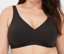Lane Bryant Cacique Womens Unlined Full Coverage No-Wire Bra Black Beige White