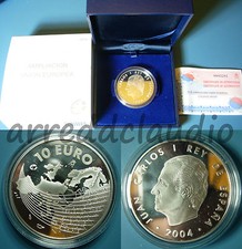 SPAGNA ESPANA SPAIN 10 EURO AMPLIACION UNION EUROPEA UE 2004 ARGENTO FDC PROOF