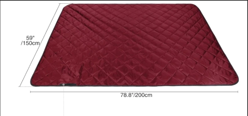 Красный сверхлегкий спальный коврик для кемпинга 78,8 x 59 x 1 дюйм толщина - Изображение 2 из 4