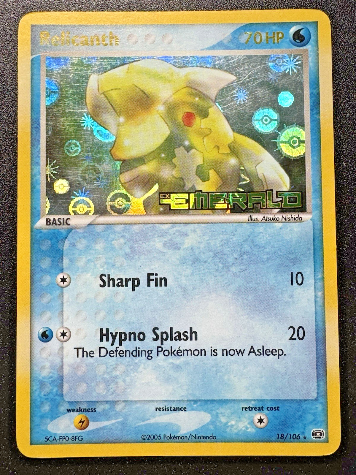 Relicanth 18/106 EX Emerald Pokemon Card Reverse Holo Foil Rare MP