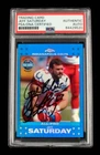 Jeff Saturday Signed 2007 Topps Chrome Blue Refractors #TC100 PB Inscribed PSA