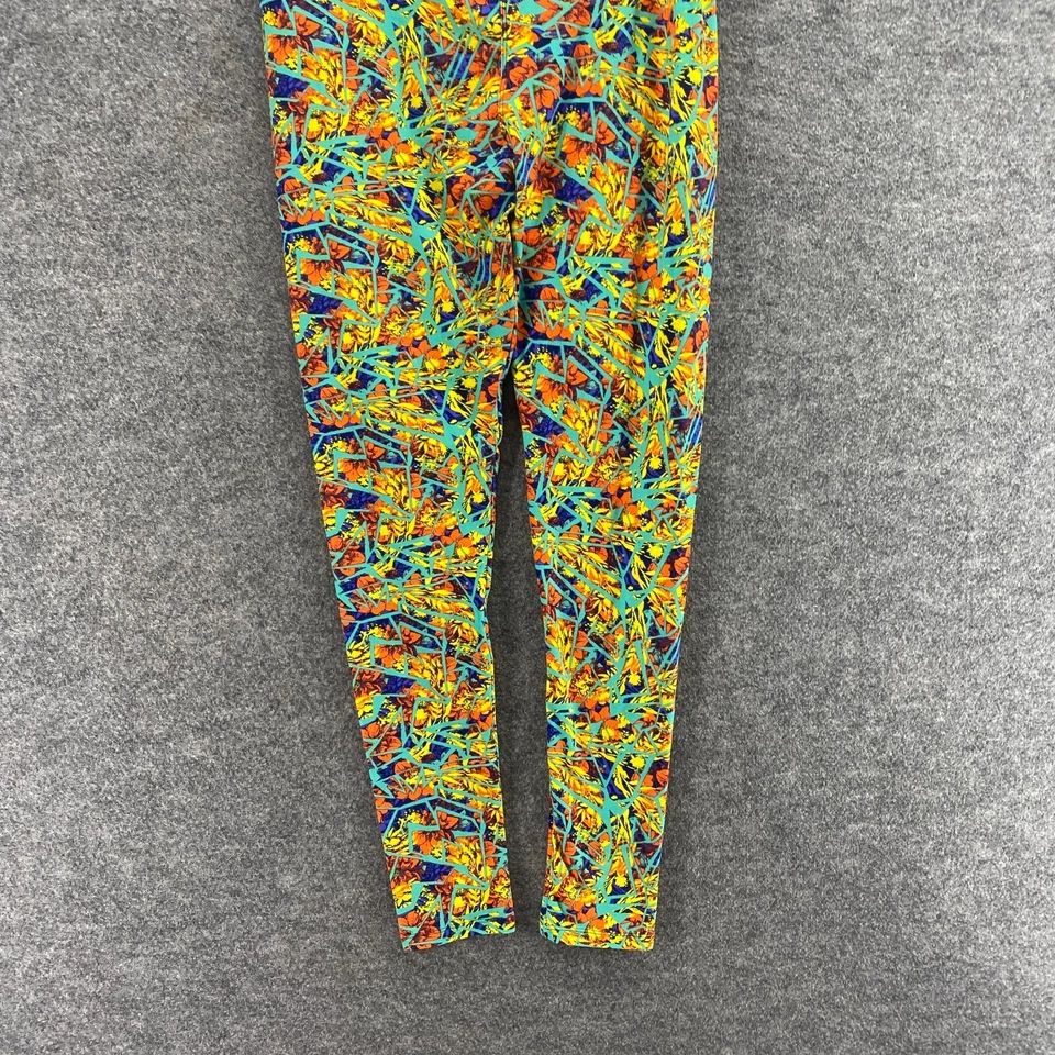 Lularoe Ropa Activa Leggings Mujer M Mediano Amarillo Floral Capri Pull On Active Foto 4 de 4