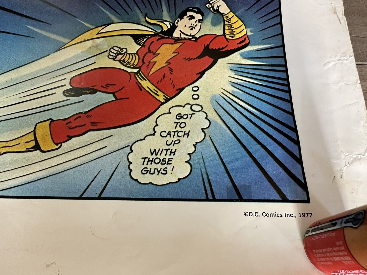 Vintage 1977 Shazam Poster - Thought Factory - D.C. Comics Vintage 1977 Shazam Poster - Thought Factory - D.C. Comics