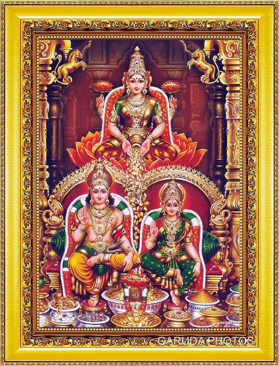 Indian Traditional God Lakshmi Kuberan Photo Frame Small Size For ...