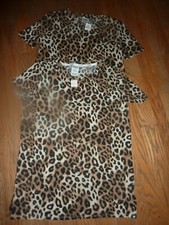 VICTORIAS SECRET PINK "PINK" LEOPARD SCOOPNECK/CREW DOG TEESHIRT CHOICE NWT