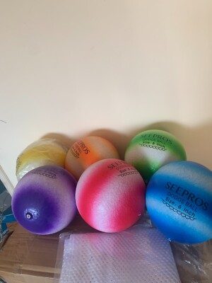 6 SEEPROS FOAM DODGE SOFT BALL -S AND ADULTS 6 INCH. WITH CARRY ON BAG.