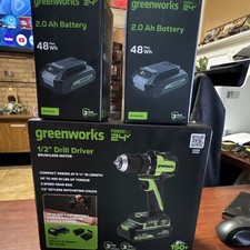 Greenworks 24V 1/2 in Brushless Drill Set Key...