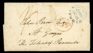 [BERMUDA] 1847 Wrapper w/contents / Enos Cook, blue Kinsale cancel  (CA3223)