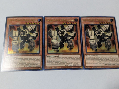 3x Golem that guards the Millennium Treasures Ultra Rare Yugioh! Mega pack 2025