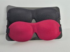 3D Contoured Sleep Mask 2 Pack Black Red Blackout Eye Shade for Side Sleepers