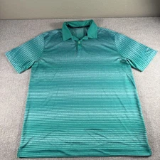 Nike Golf Polo Shirt Mens Large Dri-Fit Performance Tour SP14081NAY Striped