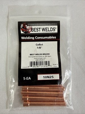 BEST WELDS 10N25 COLLET  1/8  ORS NASCO Pack Of 5