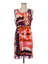 Simply Vera Vera Wang Women Orange Casual Dress M