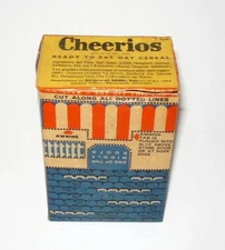 1946 Cheerios Cereal 1oz box Package automobile town cut outs General Mills #2