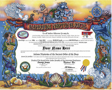 Personalized USS RONALD REAGAN Neptune Regis Shellback certificate 2022 USN