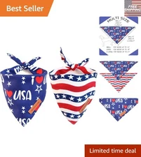 Patriotic Triangle Dog Bandana 2-Pack,  Fabric for Small and Medium Pets