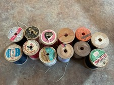 Wooden Spools Of Thread A Lot Of 12 Mixed