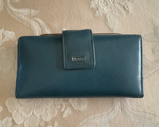 Rolfs genuine leather Teal Checkbook Wallet Organizer w/ ID Credit Card Slots