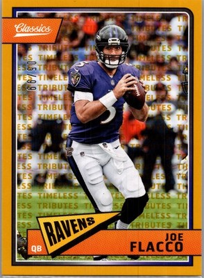 2018 Panini Classics #8 Joe Flacco Timeless Tributes Gold 5/99 Jersey Number