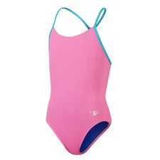 Speedo Girls Lane Line Back Allover One Piece Swimwear, Girls Full Piece Swimsui