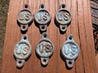 6 US ARMY CIVIL WAR BRASS BOSSES HORSE EMBLEMS EMBLEM! CAVALRY BRIDLE TAGS