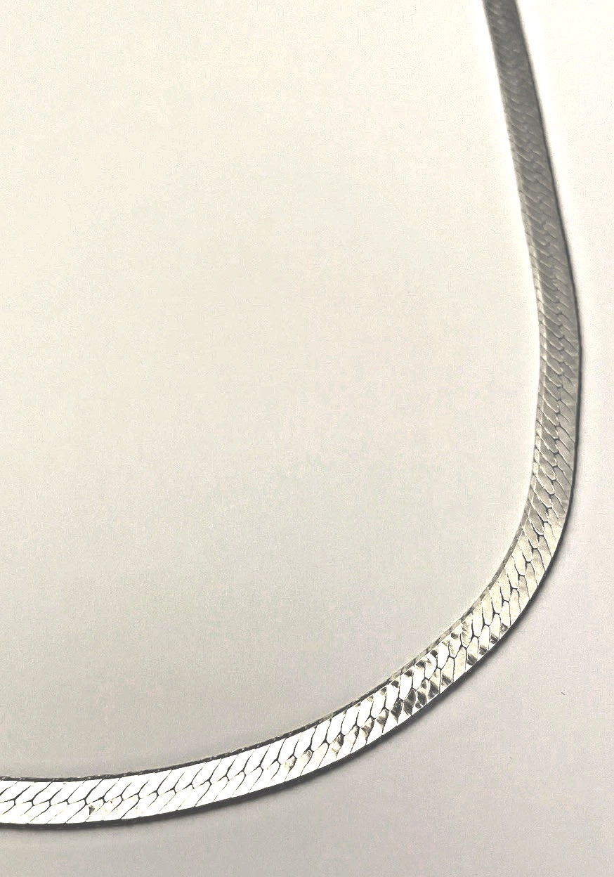 Solid Sterling Silver Herringbone 6mm Necklace 23… - image 6