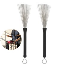 2PCS Drum Brushes Retractable Steel Wire Brushes Jazz Drum Wire Sticks Brush UK