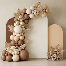Set of 3 Neutral Arch Backdrop Cover 4ft 5ft 6ft Stretchy Spandex Brown Backd...