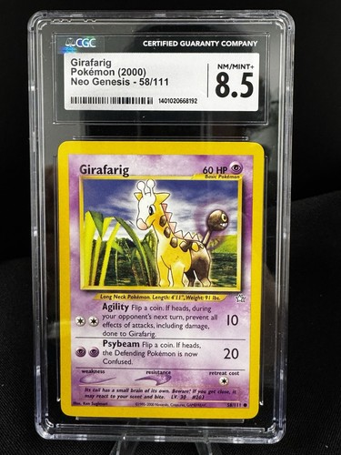 Girafarig (1st Edition) graded CGC 8.5 for sale on eBay