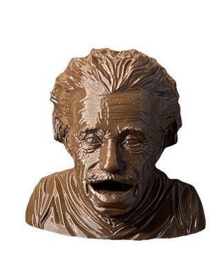 Albert Einstein Detailed 3D Printed BustStatue Sculpture Brown