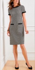 Talbots A-Line Ponte Houndstooth Dress Sz 16 Workwear Career