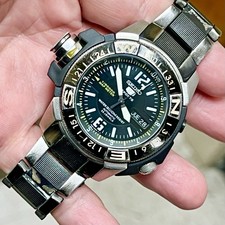 Orologio Automatico SEIKO 5 Sports SKZ231K1 Acciaio Misuratore Mappa 7S36 Campo Bussola RARO!