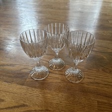 Mikasa Park Lane CrystalGlasses Wine Ice Tea Glasses Goblets 6 3/8? Set of 3