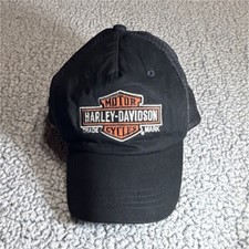 Harley-Davidson Black Mesh Trucker Hat Motor Cycles Logo