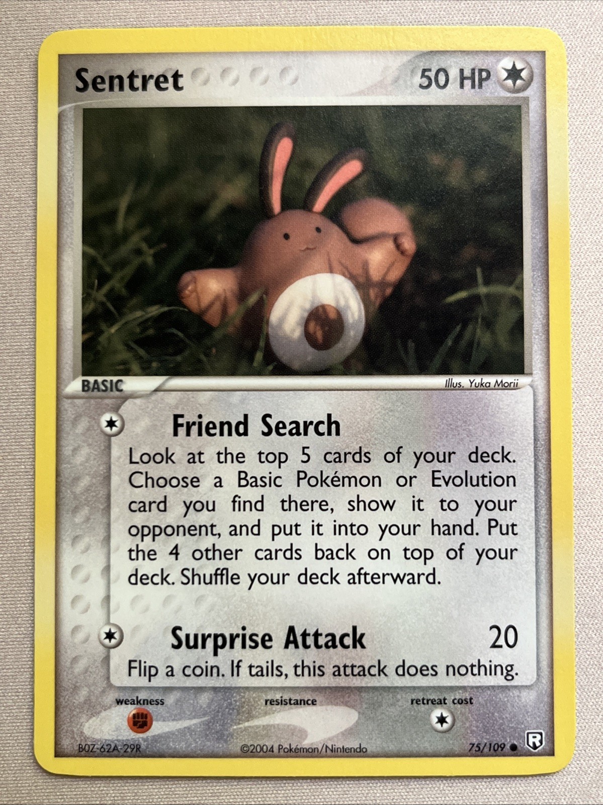 Pokemon Card - Sentret - Yuka Morii - Common (75/109) ex Team Rocket Returns NM