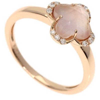 VENDOME Muschel Rosenquarz Diamant Ring K18 Rotgold Damen [gebraucht]