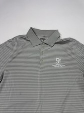 Nike Polo Men's Small Grey Striped Disney Grand Floridian Resort Dri-FIT Shirt